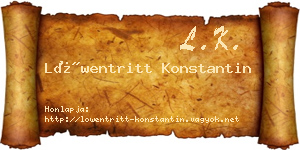 Löwentritt Konstantin névjegykártya